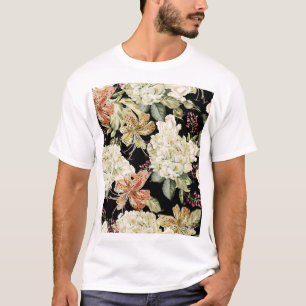 Watercolor Hydrangeas Lilies: Floral Pattern T-Shirt