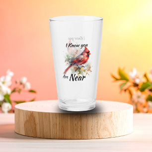Watercolor 'I Know ' Cardinal Personalize Glass