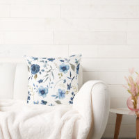 Watercolor Ice Blue Floral