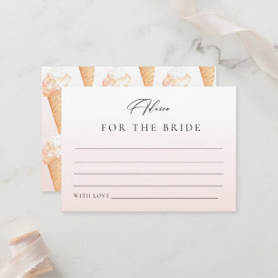 Watercolor Ice Cream Bridal Shower Game Card