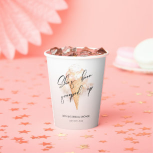 Watercolor Ice Cream Bridal Shower Paper Cups