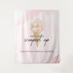 Watercolor Ice Cream Bridal Shower Photo Backdrop Tapestry