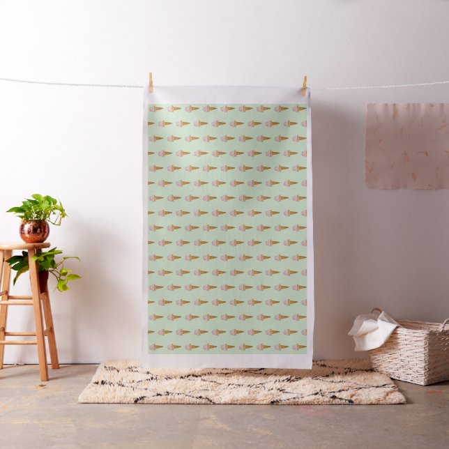 Watercolor Ice Cream Fabric (mint green) (In Situ)