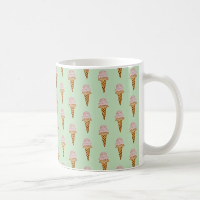 Watercolor Ice Cream Mug (mint green) (Right)