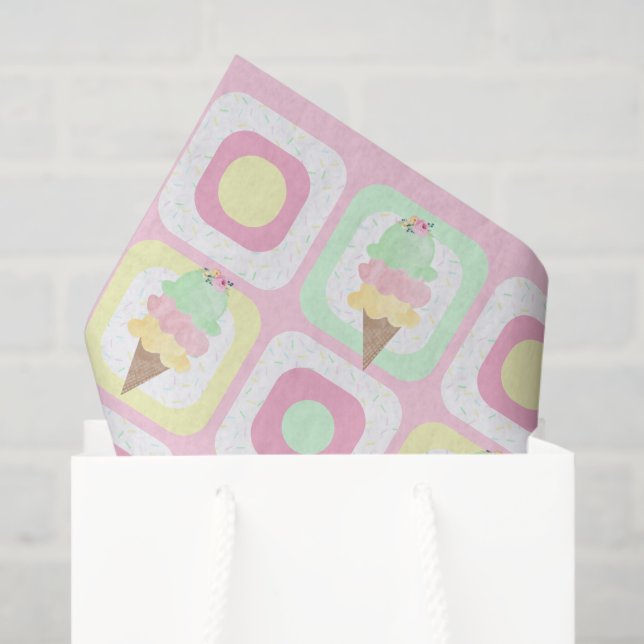 Watercolor Ice Cream Party Tissue Paper (Gift Bag)