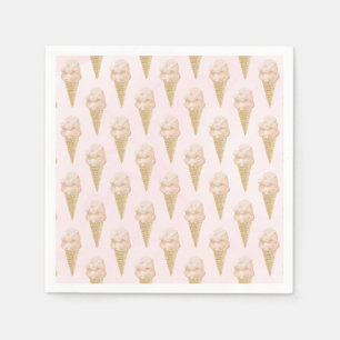 Watercolor Ice Cream Pattern Summer Napkin