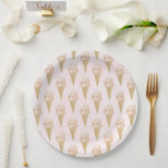 Watercolor Ice Cream Pattern Summer Paper Plate<br><div class="desc">Watercolor Ice Cream Pattern Summer Paper Plates</div>