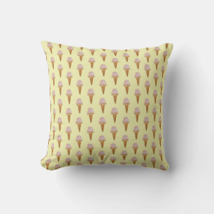 Watercolor Ice Cream Pillow (yellow)