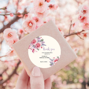 Watercolor Ice Cream Thank you Bridal Shower Classic Round Sticker