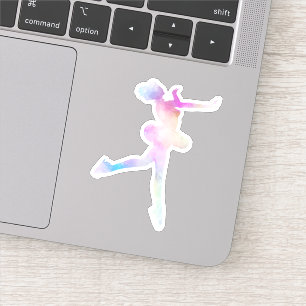 Watercolor Ice Skating Girl