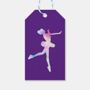Watercolor Ice Skating Girl Gift Tags