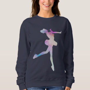 Watercolor Ice Skating Girl Sweatshirt
