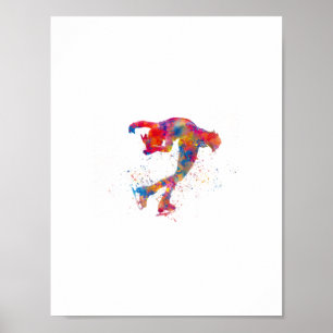Watercolor ice skating poster