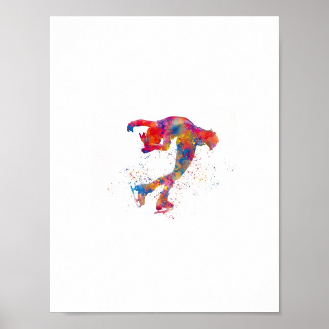 Watercolor ice skating poster (Front)
