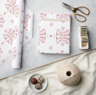 Watercolor Ice Skating Winter Wrapping Paper