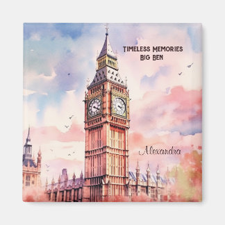 Watercolor Iconic Landmark City London Big Ben Magnet
