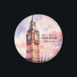 Watercolor Iconic Landmark City London Big Ben Magnet<br><div class="desc">The beauty and allure of London's iconic landmark,  Big Ben,  with our Watercolor Iconic Landmark Big Ben design. This stunning design features a vibrant watercolor depiction of Big Ben,  capturing the grandeur of this architectural masterpiece.</div>