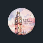 Watercolor Iconic Landmark City London Big Ben Magnet<br><div class="desc">The beauty and allure of London's iconic landmark,  Big Ben,  with our Watercolor Iconic Landmark Big Ben design. This stunning design features a vibrant watercolor depiction of Big Ben,  capturing the grandeur of this architectural masterpiece.</div>
