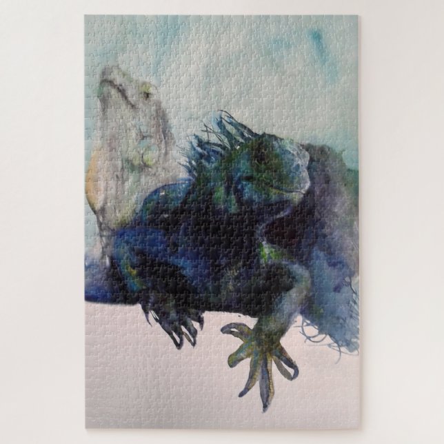 watercolor iguana jigsaw puzzle (Vertical)