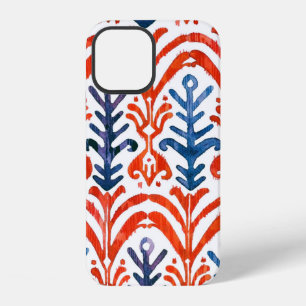 Watercolor Ikat seamless pattern. Decorative flora iPhone 12 Case