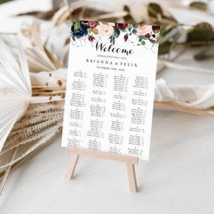 Watercolor Illustrated Alphabetical Seating Chart