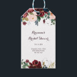 Watercolor Illustrated Fall Floral Bridal Shower Gift Tags<br><div class="desc">These watercolor illustrated fall floral bridal shower gift tags are perfect for a simple wedding shower. The design features artistic hand-painted watercolor navy blue,  burgundy,  red,  blush roses and peonies with elegant green leaves,  inspiring the colourful idyllic autumn beauty.</div>