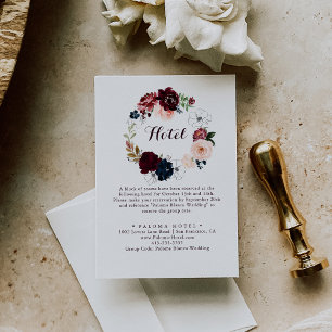 Watercolor Illustrated Fall Floral Hotel Enclosure Card