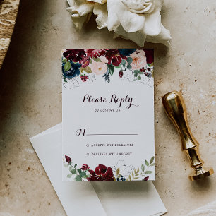 Watercolor Illustrated Fall Floral RSVP