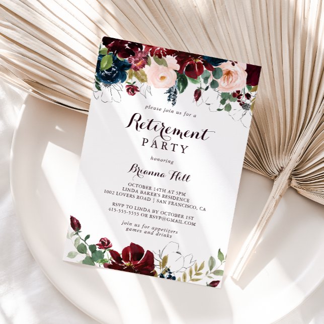 Watercolor Illustrated Fall Retirement Party Invitation (Creator Uploaded)