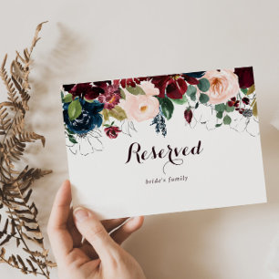 Watercolor Illustrated Fall Wedding Reserved Sign