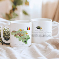 Watercolor Illustrated Map Belgium | Monogram