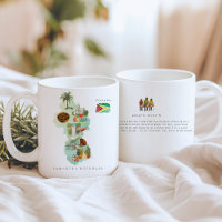Watercolor Illustrated Map Guyana | Monogram