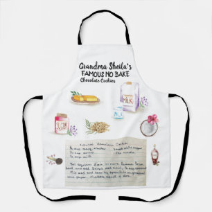 Watercolor Illustrated Recipe Heirloom Apron