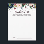 Watercolor Illustrated Wedding Bucket List Cards<br><div class="desc">These watercolor illustrated wedding bucket list cards are the perfect activity for a simple wedding reception or bridal shower. The design features artistic hand-painted watercolor navy blue, burgundy, red, blush roses and peonies with elegant green leaves, inspiring the colorful idyllic autumn beauty. Change the wording to suit any life event....</div>