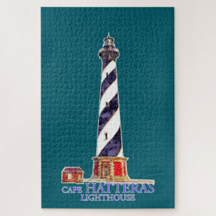 Watercolor Illustration Cape Hatteras Lighthouse Jigsaw Puzzle