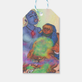 Watercolor Illustration Fantasy Love Eros ride cat Gift Tags