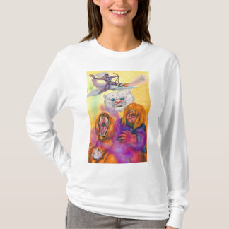 Watercolor Illustration Fantasy Warrior rides Lion T-Shirt