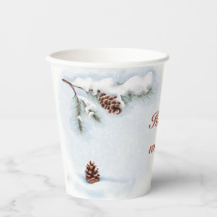 watercolor illustration “Happy Winter” Paper Cups