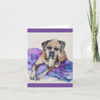 watercolor in honour of Butch, our Boxer Thank You Card