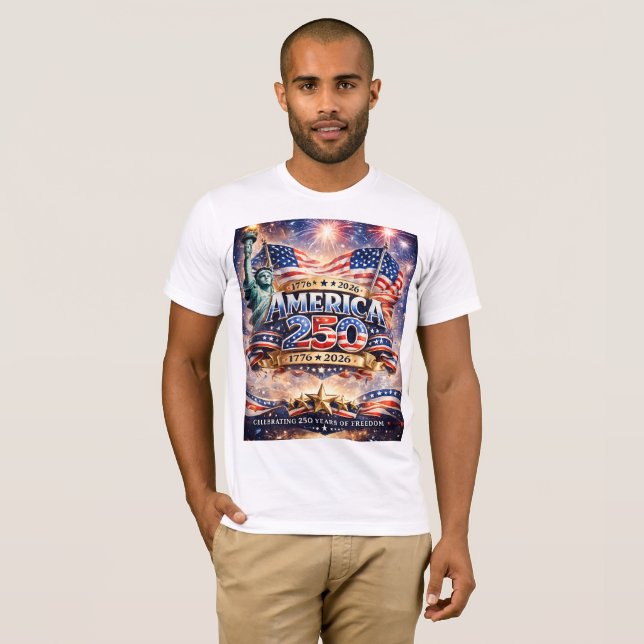 Watercolor  Independence Day T-Shirt (Front Full)
