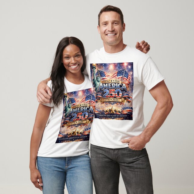 Watercolor  Independence Day T-Shirt (Unisex)