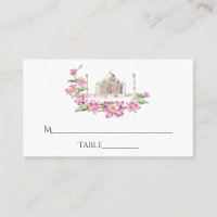 Watercolor Indian Lotus Flower Taj Mahal