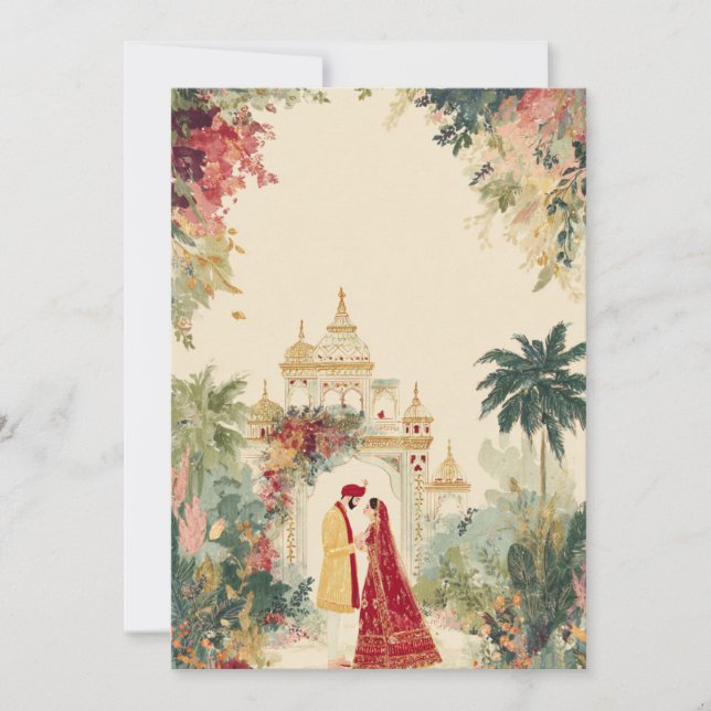 Watercolor Indian Wedding Invitation Set (Front)