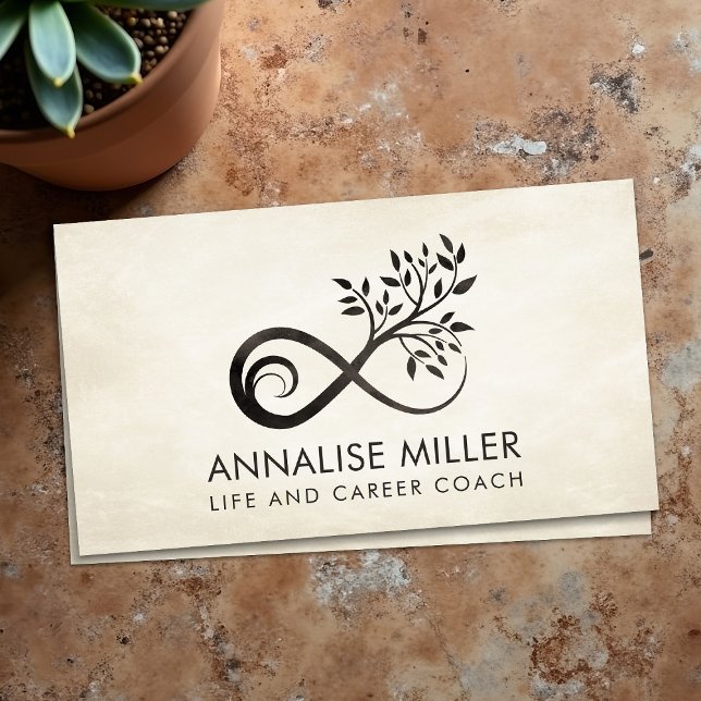 Watercolor Infinity Symbol - Tree branch Business Card (Creator Uploaded)