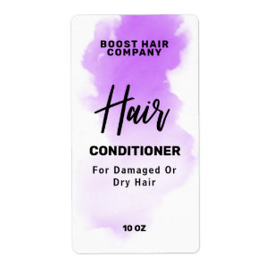 Watercolor Ink Purple Conditioner Labels
