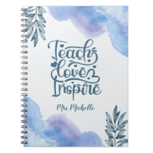 Watercolor Inspirational Quote Teacher Planner