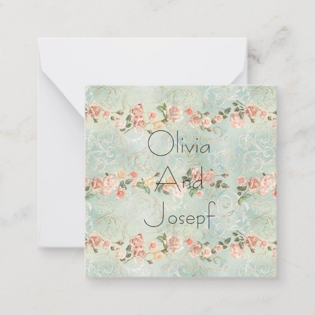 Watercolor  invitation  whit roses (Front)