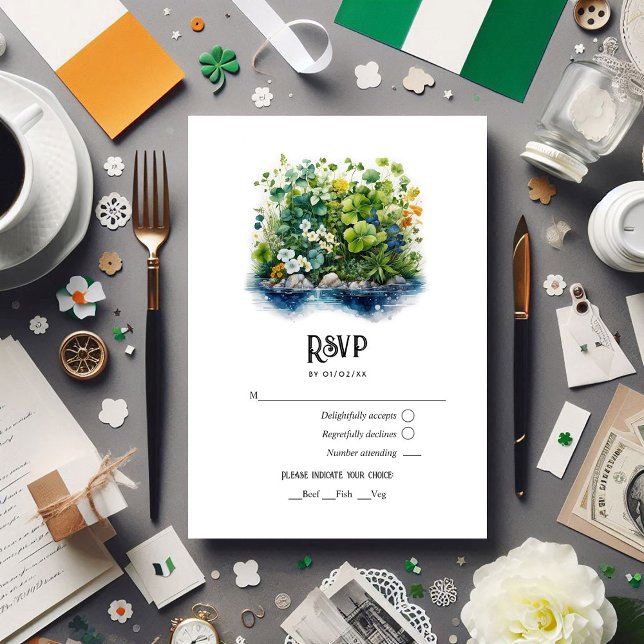 Watercolor Ireland Destination Wedding RSVP Card (Watercolor Ireland Destination Wedding RSVP Card)