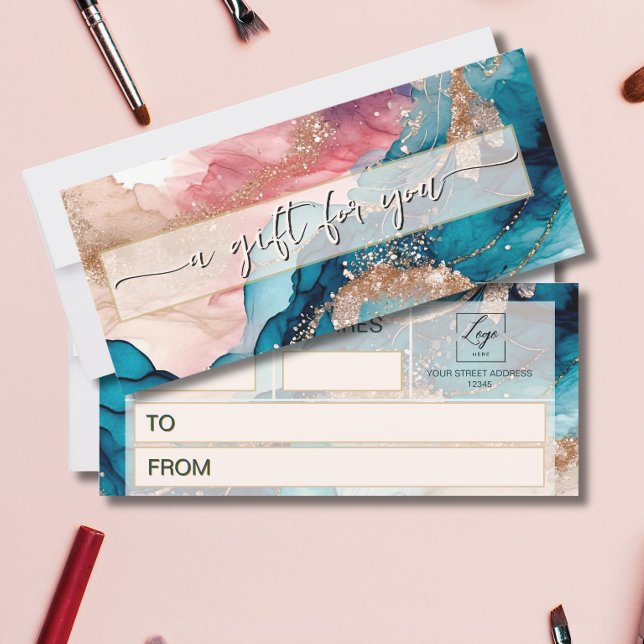 Watercolor iridescent Gold Gift Certificate (Creator Uploaded)