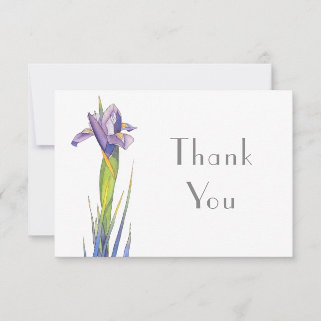 Watercolor iris 2 thank you card (Front)